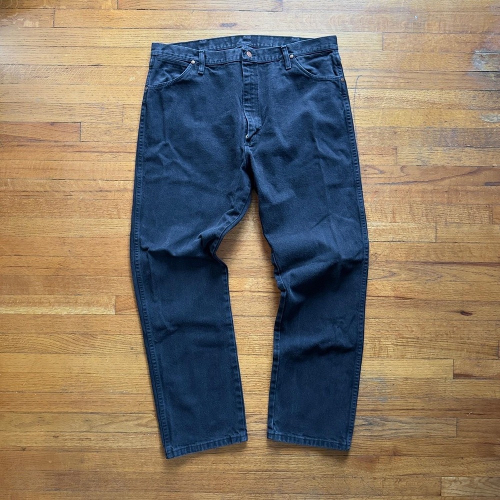 Wrangler Jeans Relaxed Fit Black Denim Pants Casual Everyday Mens 40x32